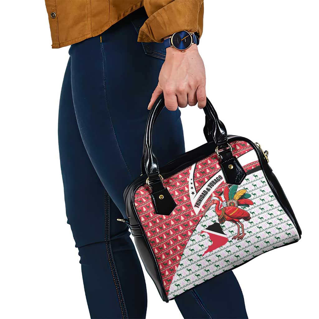 Trinidad and Tobago Christmas Shoulder Handbag Christmas Bird Santa and Reindeer Design - Wonder Print Shop