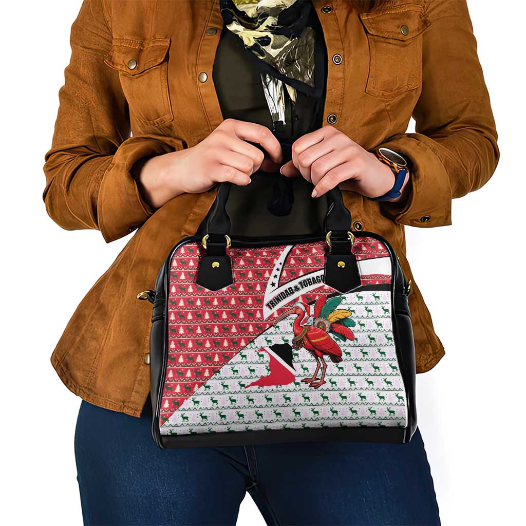 Trinidad and Tobago Christmas Shoulder Handbag Christmas Bird Santa and Reindeer Design - Wonder Print Shop