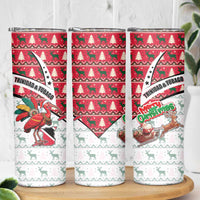 Trinidad and Tobago Christmas Skinny Tumbler Christmas Bird Santa and Reindeer Design - Wonder Print Shop