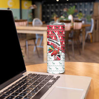 Trinidad and Tobago Christmas Skinny Tumbler Christmas Bird Santa and Reindeer Design - Wonder Print Shop