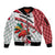 Trinidad and Tobago Christmas Sleeve Zip Bomber Jacket Christmas Bird Santa and Reindeer Design - Wonder Print Shop