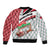 Trinidad and Tobago Christmas Sleeve Zip Bomber Jacket Christmas Bird Santa and Reindeer Design - Wonder Print Shop