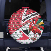Trinidad and Tobago Christmas Spare Tire Cover Christmas Bird Santa and Reindeer Design - Wonder Print Shop