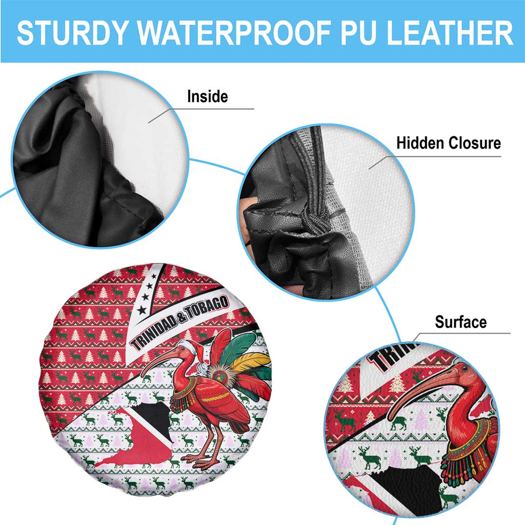 Trinidad and Tobago Christmas Spare Tire Cover Christmas Bird Santa and Reindeer Design - Wonder Print Shop