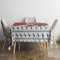 Trinidad and Tobago Christmas Tablecloth Christmas Bird Santa and Reindeer Design - Wonder Print Shop