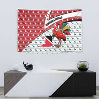 Trinidad and Tobago Christmas Tapestry Christmas Bird Santa and Reindeer Design - Wonder Print Shop