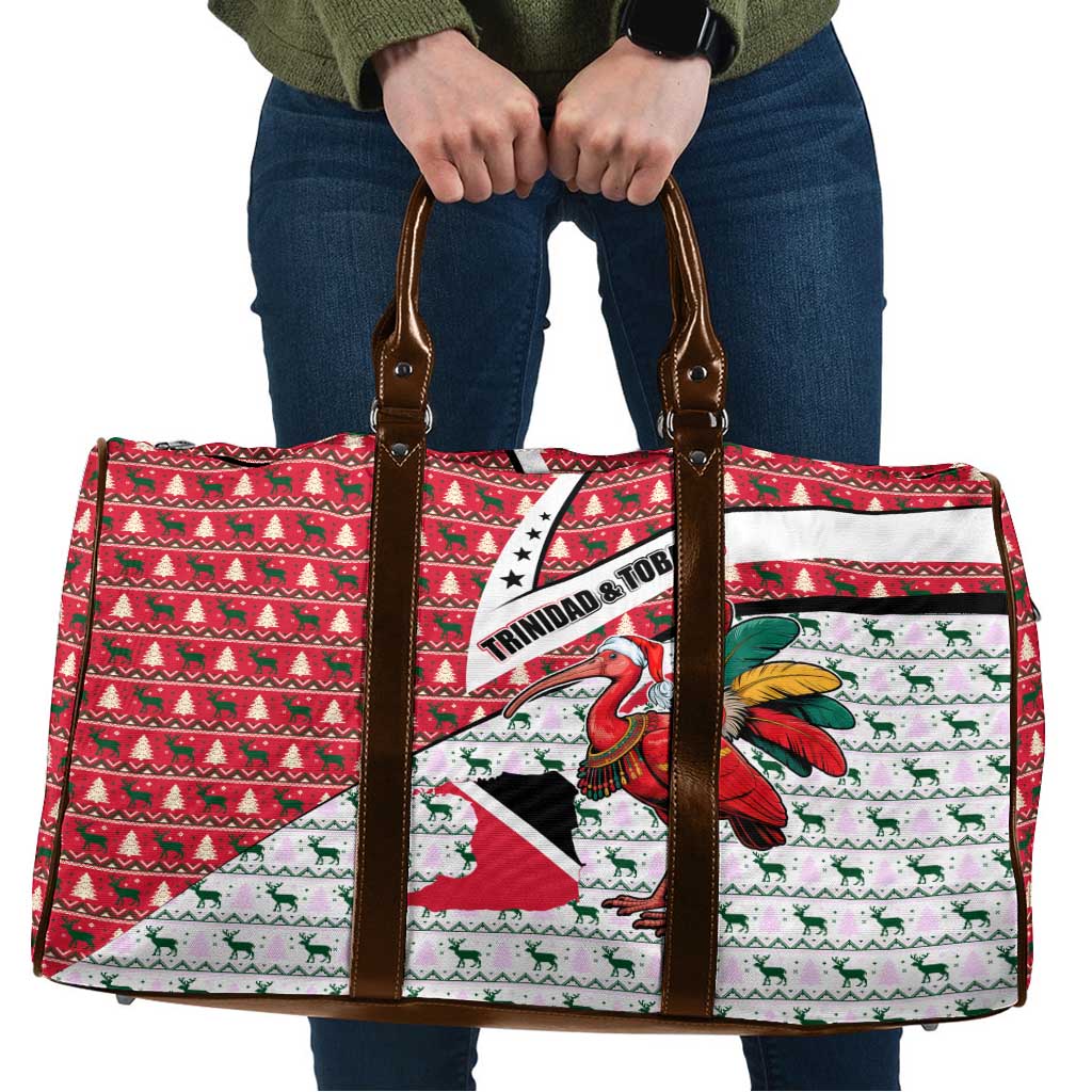 Trinidad and Tobago Christmas Travel Bag Christmas Bird Santa and Reindeer Design - Wonder Print Shop