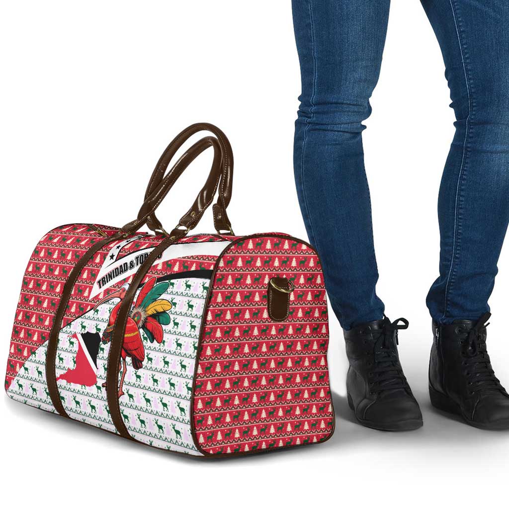 Trinidad and Tobago Christmas Travel Bag Christmas Bird Santa and Reindeer Design - Wonder Print Shop