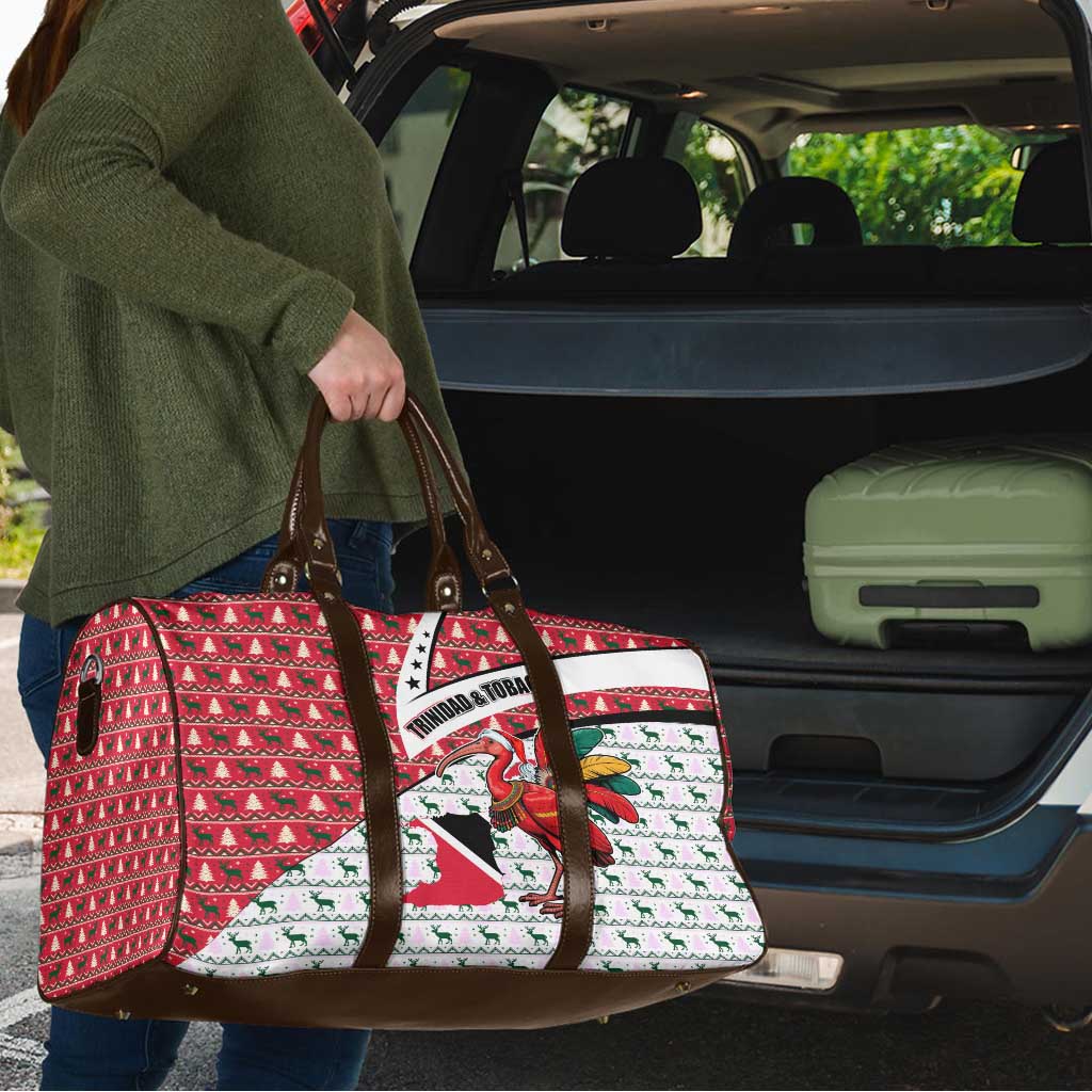 Trinidad and Tobago Christmas Travel Bag Christmas Bird Santa and Reindeer Design - Wonder Print Shop