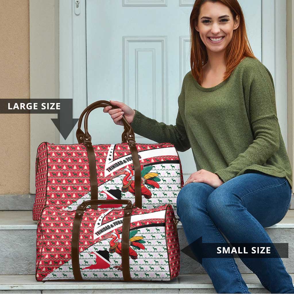 Trinidad and Tobago Christmas Travel Bag Christmas Bird Santa and Reindeer Design - Wonder Print Shop