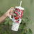 Trinidad and Tobago Christmas Tumbler With Handle Christmas Bird Santa and Reindeer Design - Wonder Print Shop