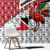 Trinidad and Tobago Christmas Window Curtain Christmas Bird Santa and Reindeer Design - Wonder Print Shop