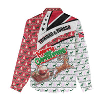Trinidad and Tobago Christmas Women Casual Shirt Christmas Bird Santa and Reindeer Design - Wonder Print Shop