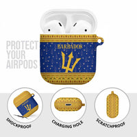 Barbados Christmas AirPods Case with Blue Yellow Xmas Trident Santa and Reindeer - Wonder Print Shop