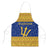 Barbados Christmas Apron with Blue Yellow Xmas Trident Santa and Reindeer - Wonder Print Shop