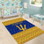 Barbados Christmas Area Rug with Blue Yellow Xmas Trident Santa and Reindeer - Wonder Print Shop