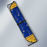 Barbados Christmas Auto Sun Shade with Blue Yellow Xmas Trident Santa and Reindeer - Wonder Print Shop