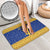 Barbados Christmas Bathroom Set with Blue Yellow Xmas Trident Santa and Reindeer - Wonder Print Shop