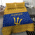 Barbados Christmas Bedding Set with Blue Yellow Xmas Trident Santa and Reindeer - Wonder Print Shop
