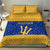 Barbados Christmas Bedding Set with Blue Yellow Xmas Trident Santa and Reindeer - Wonder Print Shop