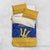 Barbados Christmas Bedding Set with Blue Yellow Xmas Trident Santa and Reindeer - Wonder Print Shop