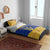 Barbados Christmas Bedding Set with Blue Yellow Xmas Trident Santa and Reindeer - Wonder Print Shop