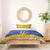 Barbados Christmas Bedding Set with Blue Yellow Xmas Trident Santa and Reindeer - Wonder Print Shop