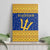 Barbados Christmas Canvas Wall Art with Blue Yellow Xmas Trident Santa and Reindeer - Wonder Print Shop
