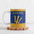 Barbados Christmas Ceramic Mug with Blue Yellow Xmas Trident Santa and Reindeer - Wonder Print Shop