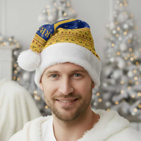Barbados Christmas Santa Hat with Blue Yellow Xmas Trident Santa and Reindeer - Wonder Print Shop