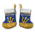 Barbados Christmas Stocking with Blue Yellow Xmas Trident Santa and Reindeer - Wonder Print Shop