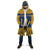 Barbados Christmas Cloak with Blue Yellow Xmas Trident Santa and Reindeer - Wonder Print Shop