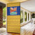 Barbados Christmas Door Cover with Blue Yellow Xmas Trident Santa and Reindeer - Wonder Print Shop