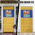 Barbados Christmas Door Cover with Blue Yellow Xmas Trident Santa and Reindeer - Wonder Print Shop