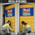 Barbados Christmas Door Cover with Blue Yellow Xmas Trident Santa and Reindeer - Wonder Print Shop
