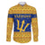 Barbados Christmas Family Matching Puletasi and Hawaiian Shirt with Blue Yellow Xmas Trident Santa and Reindeer - Wonder Print Shop