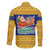 Barbados Christmas Family Matching Puletasi and Hawaiian Shirt with Blue Yellow Xmas Trident Santa and Reindeer - Wonder Print Shop