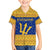 Barbados Christmas Family Matching Puletasi and Hawaiian Shirt with Blue Yellow Xmas Trident Santa and Reindeer - Wonder Print Shop