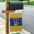 Barbados Christmas Garden Flag with Blue Yellow Xmas Trident Santa and Reindeer - Wonder Print Shop