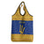 Barbados Christmas Grocery Bag with Blue Yellow Xmas Trident Santa and Reindeer - Wonder Print Shop