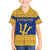 Barbados Christmas Hawaiian Shirt with Blue Yellow Xmas Trident Santa and Reindeer - Wonder Print Shop