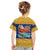 Barbados Christmas Kid T Shirt with Blue Yellow Xmas Trident Santa and Reindeer - Wonder Print Shop