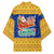 Barbados Christmas Kimono with Blue Yellow Xmas Trident Santa and Reindeer - Wonder Print Shop