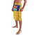 Barbados Christmas Lavalava with Blue Yellow Xmas Trident Santa and Reindeer - Wonder Print Shop