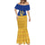 Barbados Christmas Mermaid Dress with Blue Yellow Xmas Trident Santa and Reindeer - Wonder Print Shop