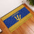 Barbados Christmas Rubber Doormat with Blue Yellow Xmas Trident Santa and Reindeer - Wonder Print Shop