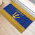 Barbados Christmas Rubber Doormat with Blue Yellow Xmas Trident Santa and Reindeer - Wonder Print Shop