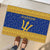 Barbados Christmas Rubber Doormat with Blue Yellow Xmas Trident Santa and Reindeer - Wonder Print Shop