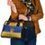 Barbados Christmas Shoulder Handbag with Blue Yellow Xmas Trident Santa and Reindeer - Wonder Print Shop