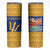 Barbados Christmas Skinny Tumbler with Blue Yellow Xmas Trident Santa and Reindeer - Wonder Print Shop